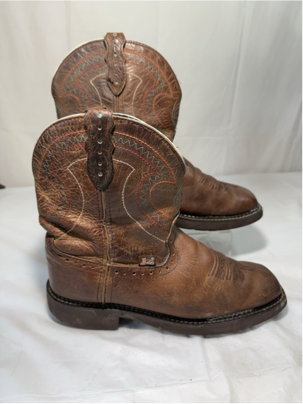 Justin Gypsy Size 8.5 B Brown Leather Stockman Cowboy Western Boot
